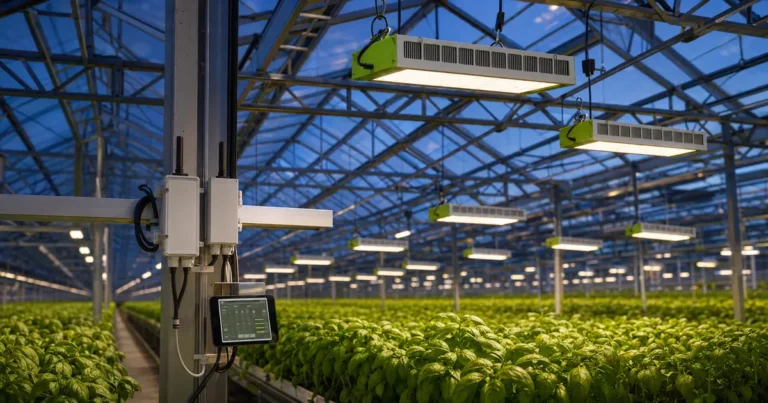 Commercial greenhouse using MarsEVOL SOLIFY PRO fixtures and HarveStation control hardware