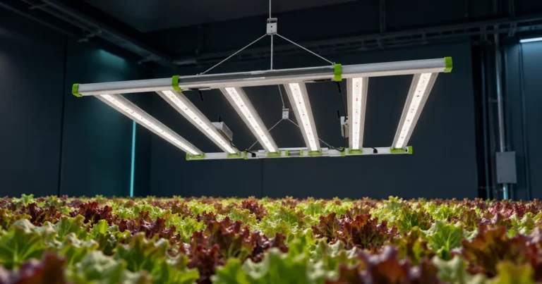 UV grow light effects engineering guide with a MarsEVOL PARSYS PRO form above an indoor lettuce crop
